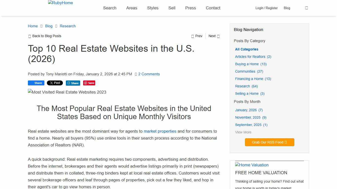 Top 10 Real Estate Websites in the U.S. (2026)